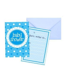 Blue Baby Shower Invitations