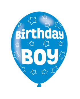 Blue Birthday Boy Latex Balloons 11"