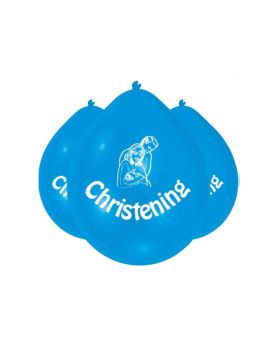 Christening Blue Latex Balloons 9'', pk10