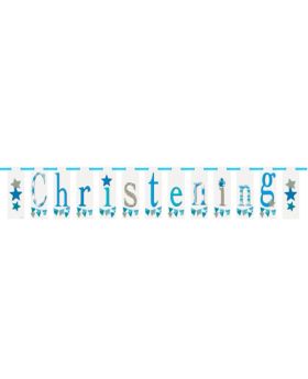 Christening Blue Bunting Party Banner 2.13m
