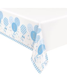 Blue Gingham 1st Birthday Party Tabelcover 1.37m x 2.13m