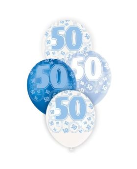 Blue Age 50 Latex Balloons