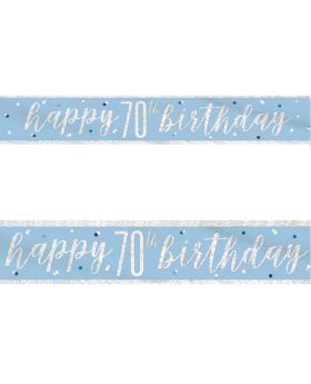 Glitz Blue 70th Birthday Foil Banner