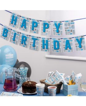 Blue Happy Birthday Bunting