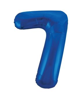 Blue Glitz Number Foil Balloon - 7