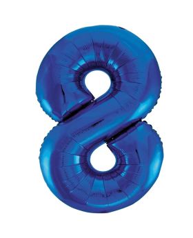 Blue Glitz Number Foil Balloon - 8