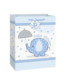 Umbrellaphants Blue Baby Shower Gift Bag 