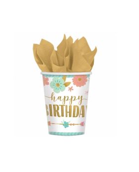 Boho Birthday Girl Paper Cups