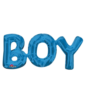 "Boy" Phrase Blue Foil Balloon 20"