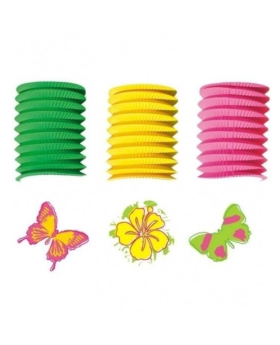 Butterfly and Flowers Paper Lantern Garland