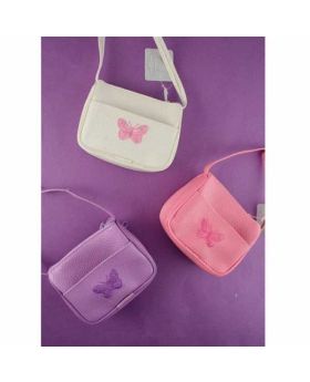 Bright Coloured Purse with Embroidered Butterfly
