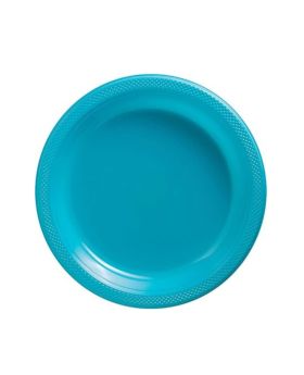 20 Caribbean Blue Plastic Dessert Party Plates