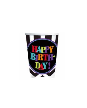 8 Chevron Happy Birthday Paper Cups