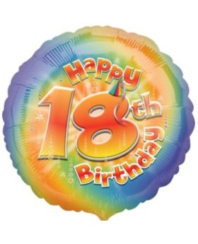 Happy 18th Birthday Circle Foil Balloon 17"
