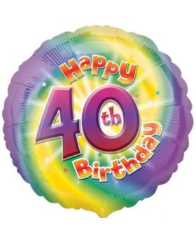 Happy 40th Birthday Circle Foil Balloon 17"
