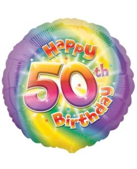 Happy 50th Birthday Circle Foil Balloon 17"