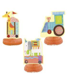 Circus Animal Party Honeycomb Table Decorations, pk3
