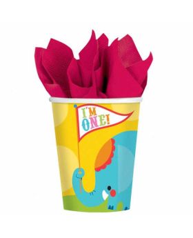 1st Birthday Circus Party Cups, 8pk
