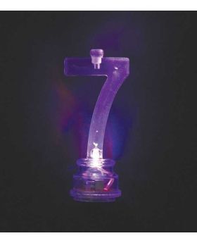Colour Changing Flashing Candle Holder, Number 7, with 4 Candles
