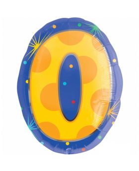 Confetti Dots Number 0 Junior Shape Foil Balloon 20"