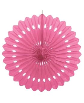 Hot Pink Tissue Paper Fan Decoration