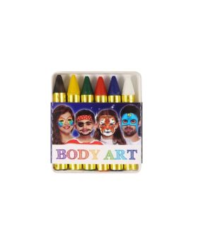 6 Assorted Face & Body Paints Crayons