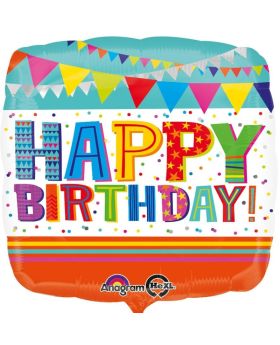 Bright & Bold Happy Birthday Foil Balloon 17"