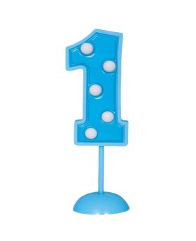 Blue Flashing Number 1 Decorations 
