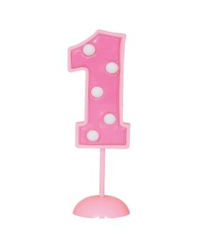 Pink Flashing Number Decorations No 1