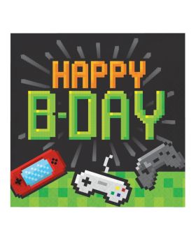 16 Gaming Party Happy Birthday Napkins