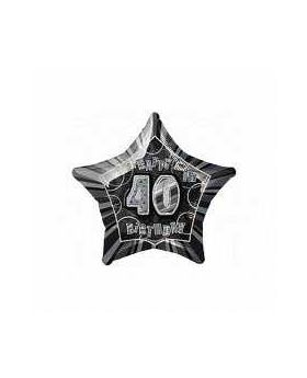 Black Glitz Star 40 Foil Party Balloon