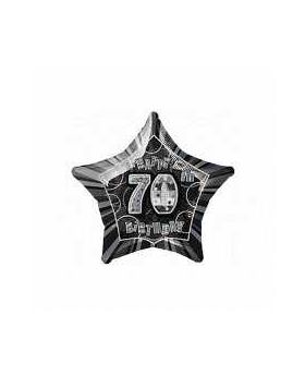 Black Glitz Star 70 Foil Party Balloon