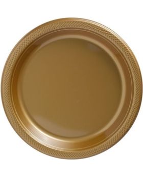 20 Gold Plastic Party Plates