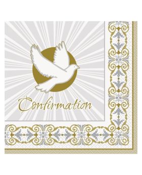 16 Gold & Silver Radiant Cross Confirmation Napkins