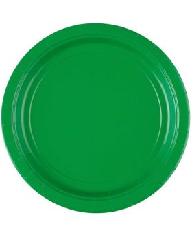 8 Festive Green Paper Dinner Plates