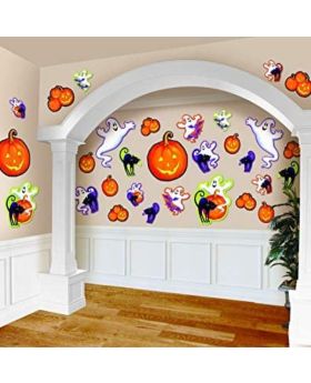 Assorted Halloween Characters Wall Decoration Cutouts, pk30