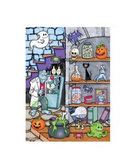 Scary Fun Monster Lab Colour On Clear Stickers, pk4