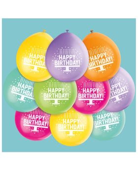 Happy Birthday Latex Balloons 9", pk10
