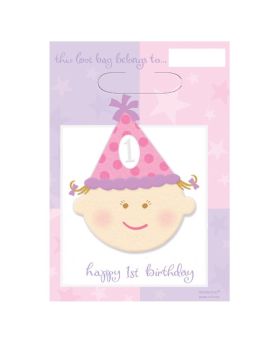 First Birthday Girl Party Bags 8pk