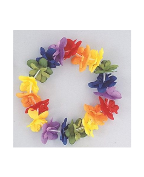 Hawaiian Luau Rainbow Flower Stretch Headband