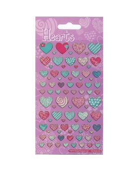 Hearts Foil Stickers