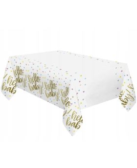 Gold Hello Baby Shower Tablecover 1.37m x 2.13m