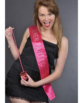 Hot Pink Hen Party Sash with Diamante