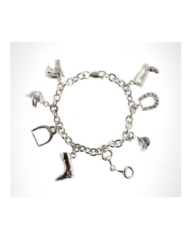 Silver Horse Chain Bracelet With Charms