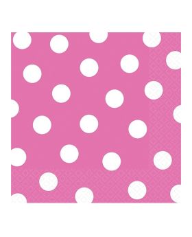 Hot Pink Polka Dot Lunch Napkins