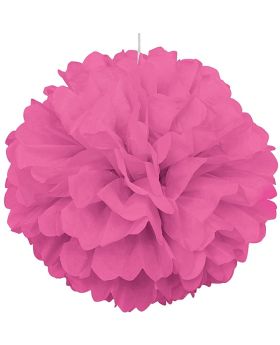 Hot Pink Paper Puff Ball Party Decoration 40cm