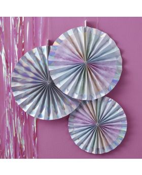 Iridescent Party Fan Decorations