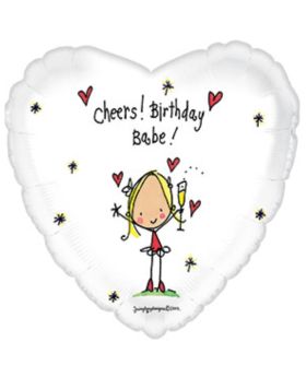 Juicy Lucy Cheers Birthday Babe Foil Balloon 18"