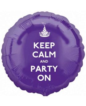 Keep Calm & Party On Foil Balloon 17"
