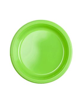 Kiwi Green Plastic Dessert Party Plates 18cm, pk20